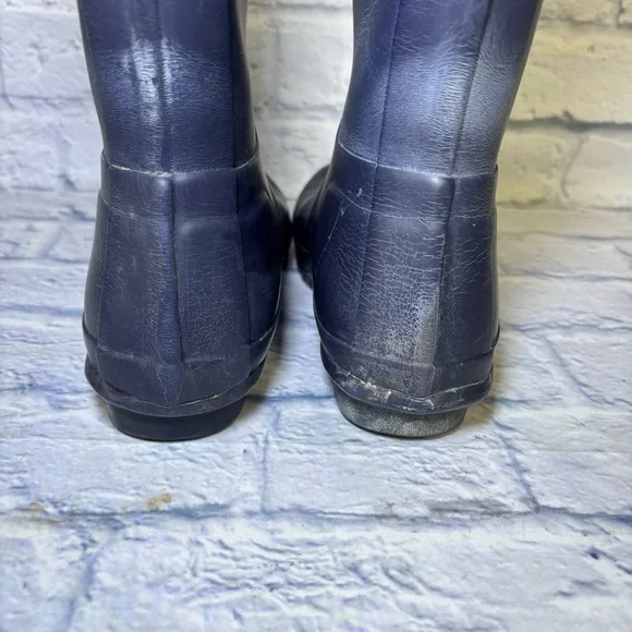 Hunter Women's Original Short Boot Navy Womens 7 Mens 6 Rain Boots Waterproof - Picture 6 of 11